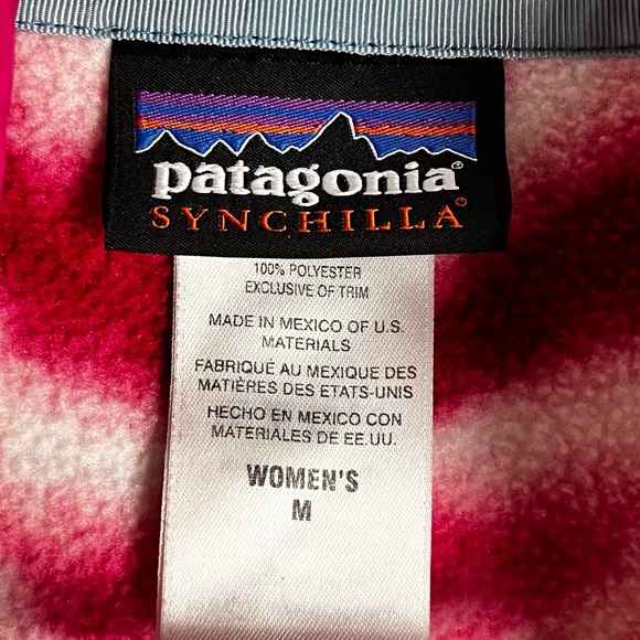 Patagonia Synchilla Snap T Fleece Pullover Women Medium M Diamond Dancer Pink - Picture 8 of 16